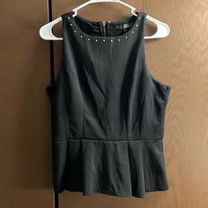 Black peplum blouse